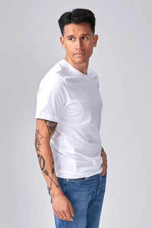 Basic Vneck t-shirt - White - TeeShoppen Group™ - T-shirt - TeeShoppen