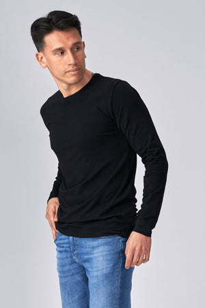 Long-sleeved Muscle T-shirt - Black - TeeShoppen Group™ - T-shirt - TeeShoppen
