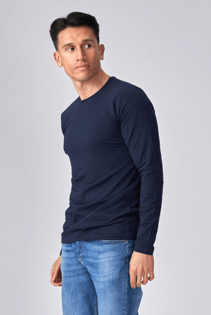 Long-sleeved Muscle T-shirt - Navy - TeeShoppen Group™ - T-shirt - TeeShoppen