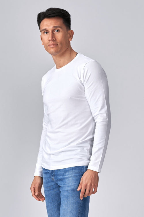 Long-sleeved Muscle T-shirt - White - TeeShoppen Group™ - T-shirt - TeeShoppen
