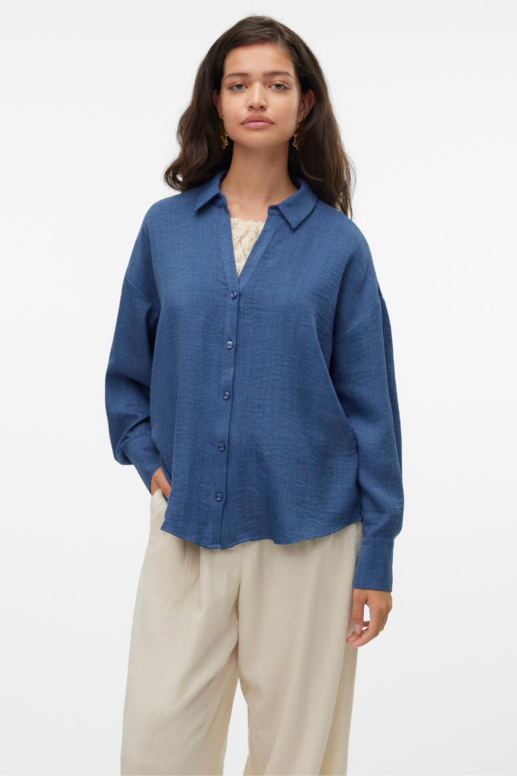 Melaney Queeny majica - tamni traper melanž