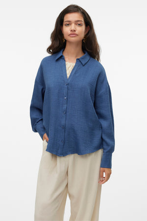 Melaney Queeny majica - tamni traper melanž