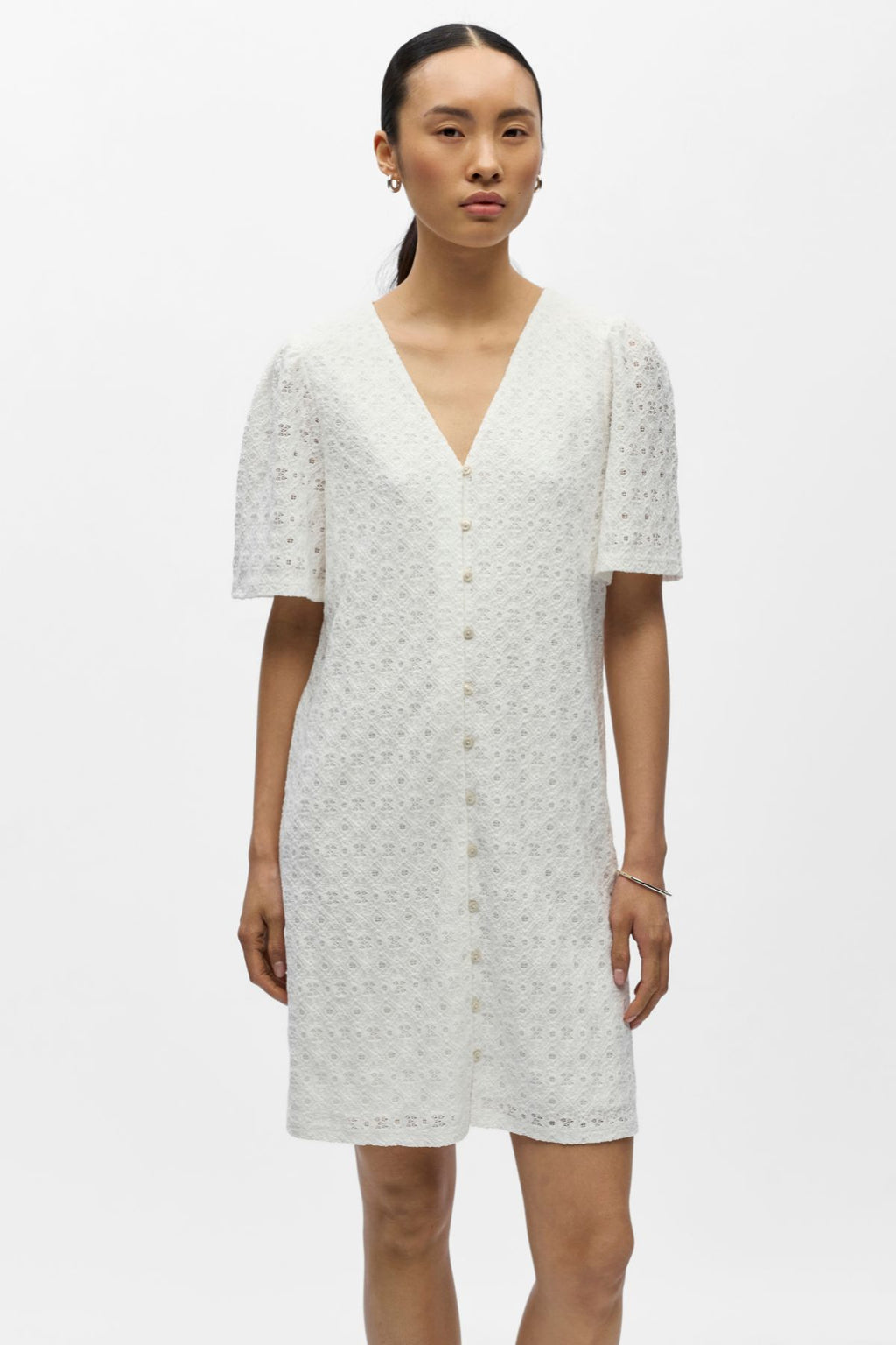 Laila V-Neck Dress - Cloud Dancer