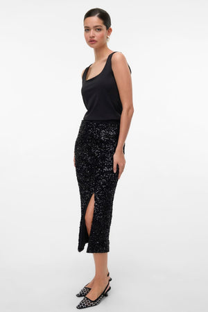 Halia Skirt - Black Sequins
