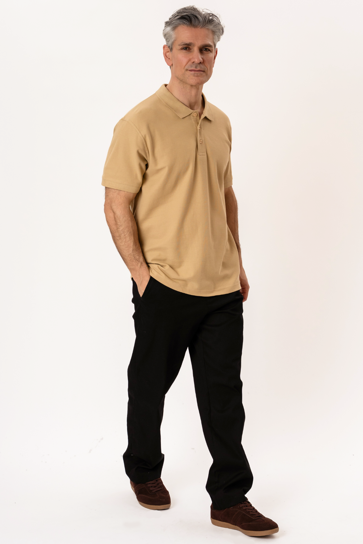Discover Versatile Comfort: Khaki Polo for Men Discover Versatile Comfort: Khaki Polo for Men