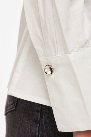 Lumi V-Neck Wrap Top - Snow White