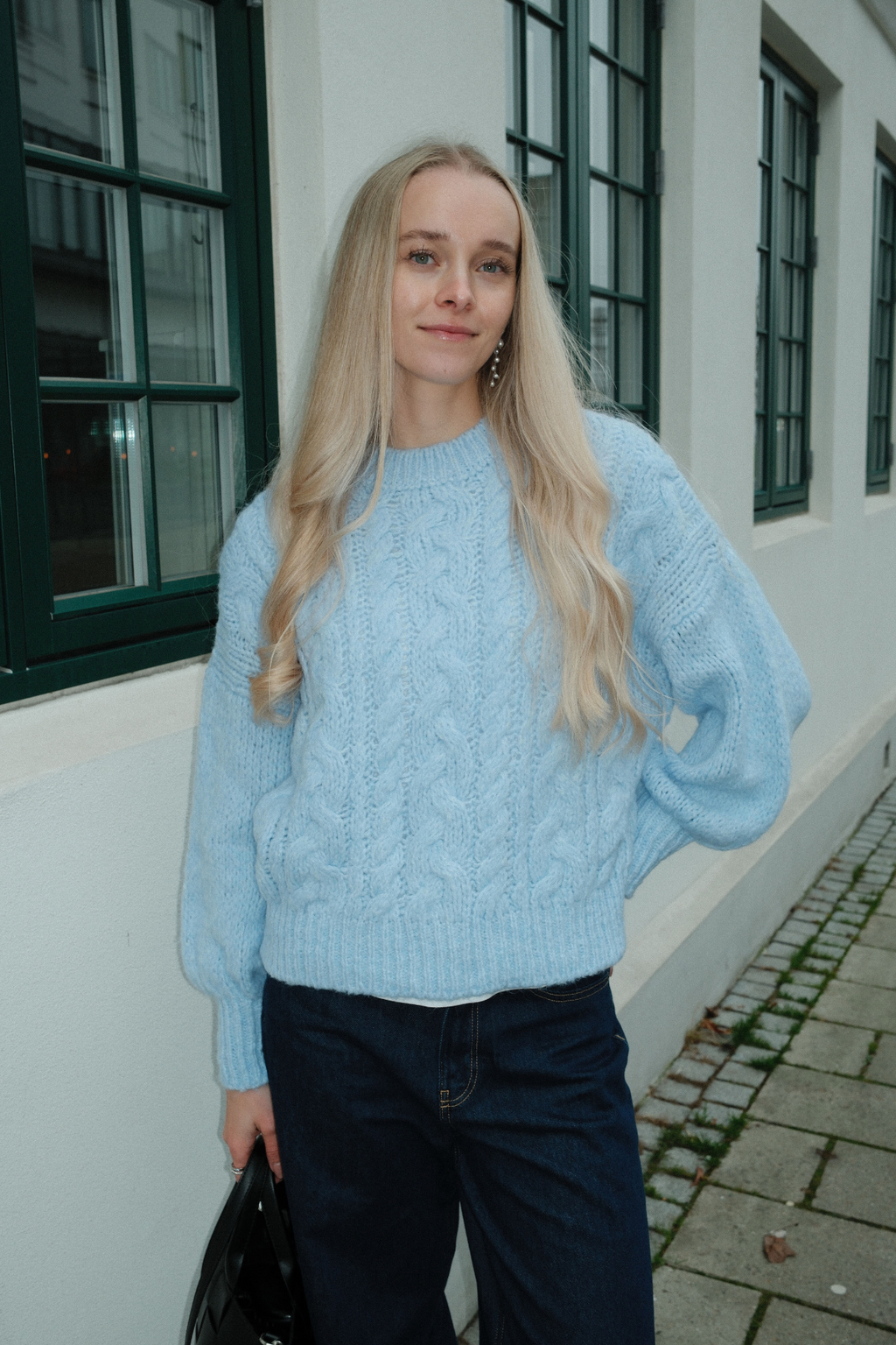 Emma Cable Knit - nebesko plava