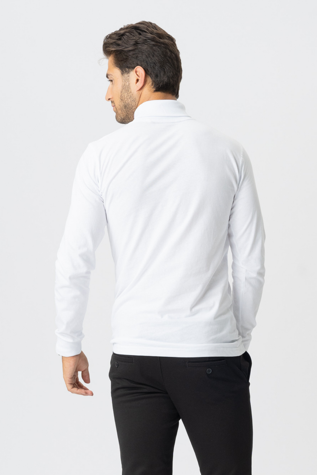 roll collar dress shirt Men's Spread Collar Dress Shirt - White
