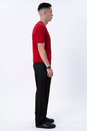 Basic majica s V-izrezom - crvena