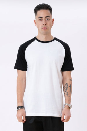 Basic Tričko Raglan - čiernobiele