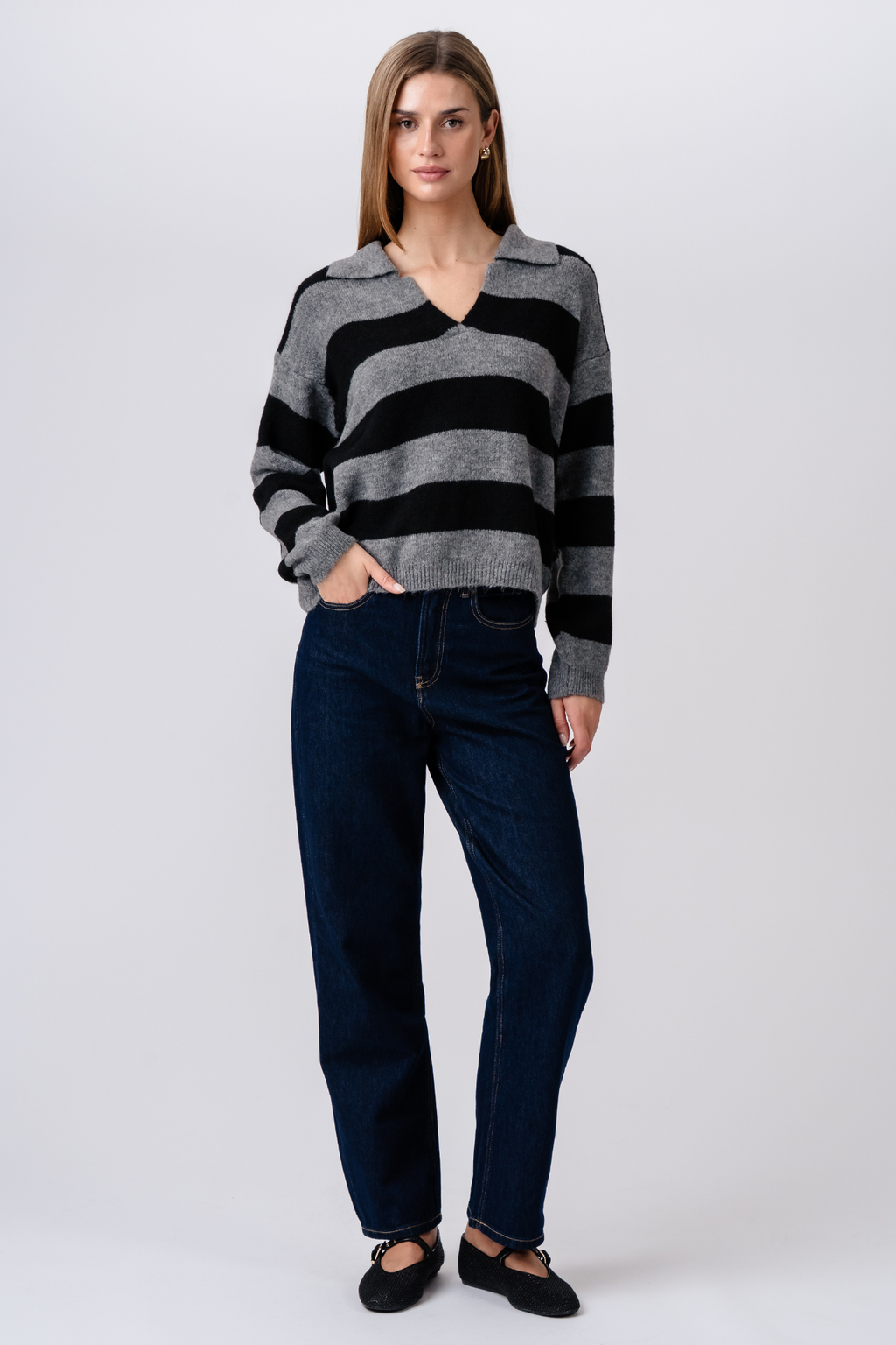 Nora pletivo - sivo/crno