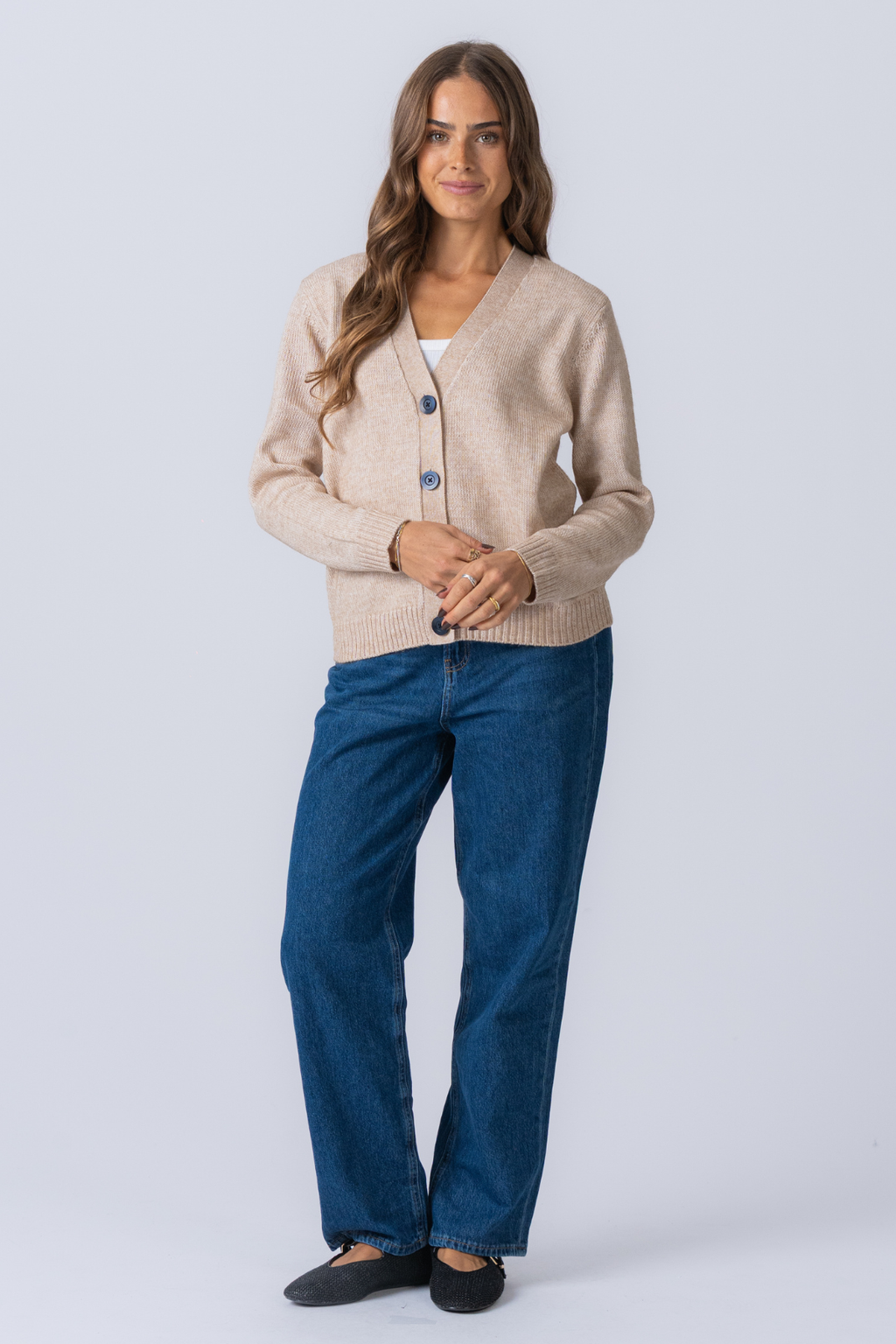 Knitted Cardigan - Beige