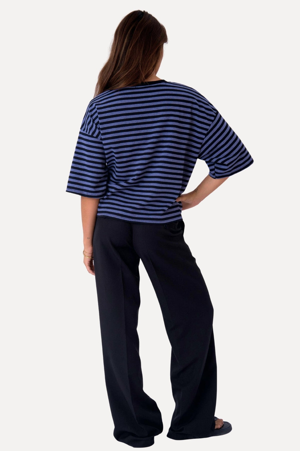 T-léine Zoe - Dubh/Denim Gorm