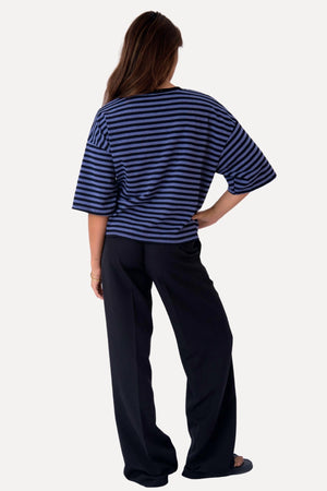 T-léine Zoe - Dubh/Denim Gorm