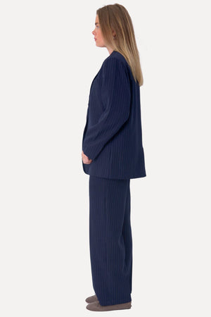 Oversized Blazer - Navy Pinstripe
