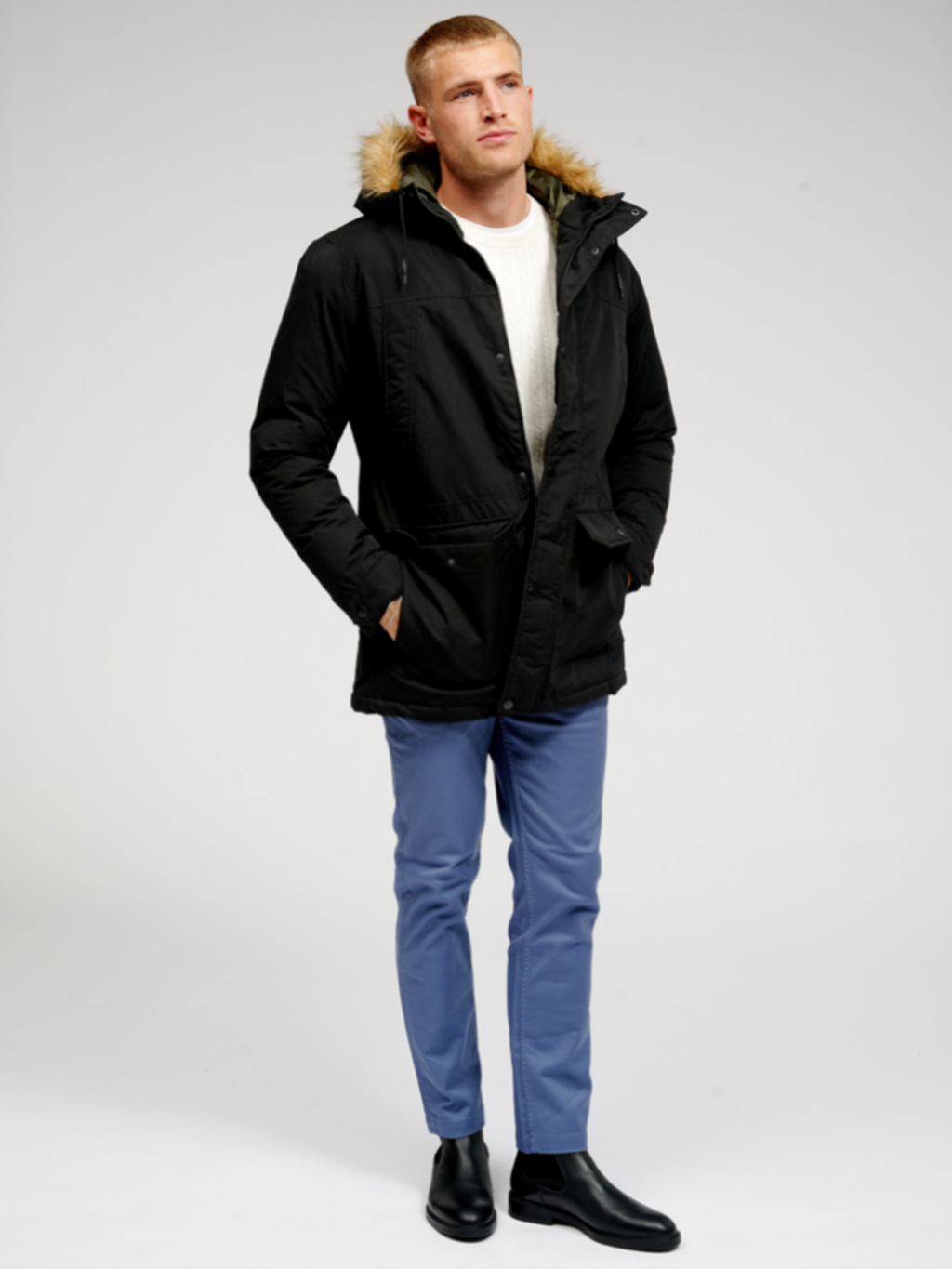 Jacket Classic Long Parka - Dubh