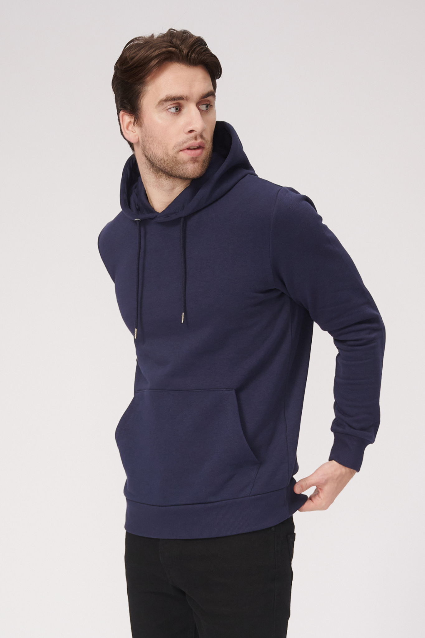 Basic Hoodie Sweat - Navy: Classic Maritime Elegance Basic Hoodie Sweat - Navy: Classic Maritime Elegance