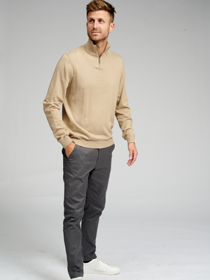 Basic Knit High zip - Beige