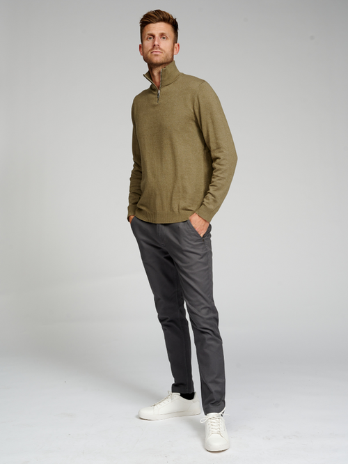 Basic Knit High Neck - Grøn - TeeShoppen - Grøn