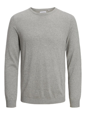 Basic Knit Crewneck - Light Grey Melange