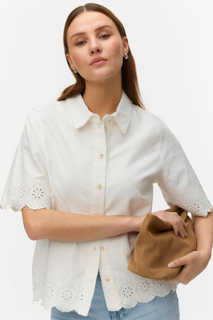 Lysa Color Brod Shirt - Bright White