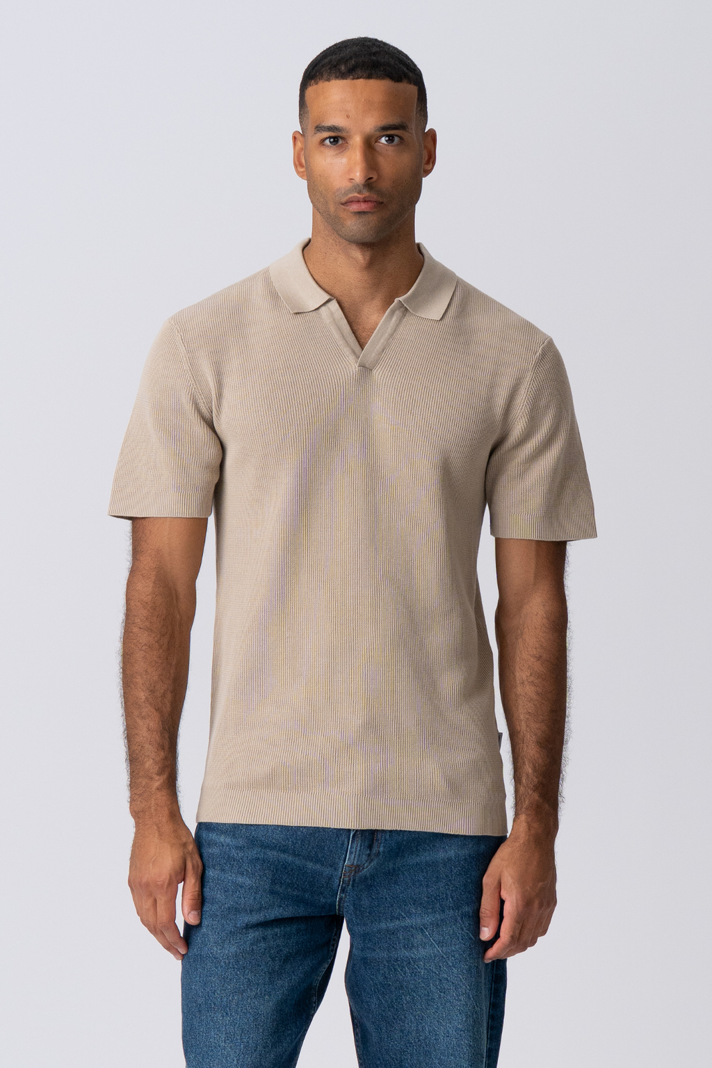 George Knitted Polo - Beige