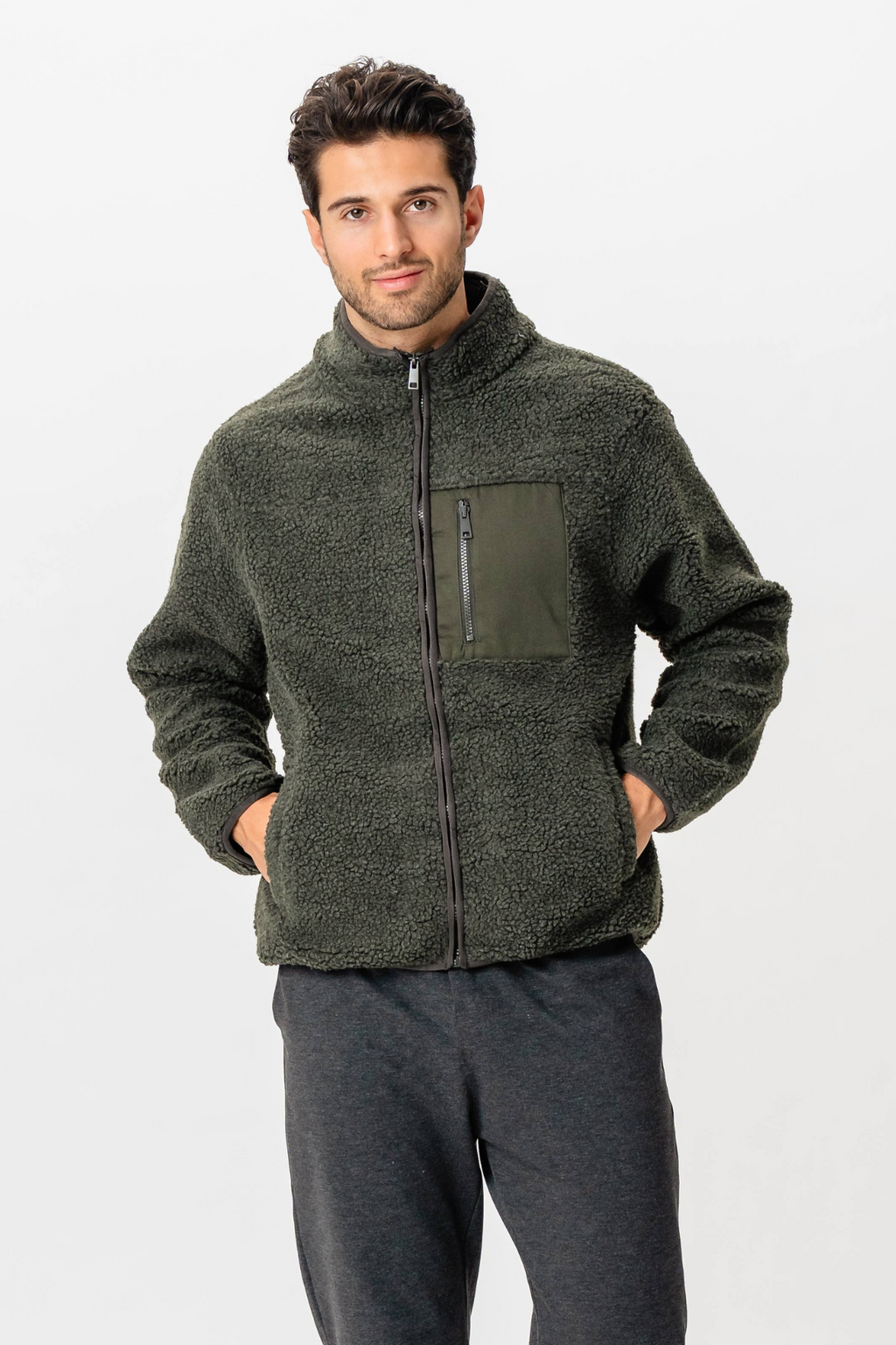 Fleece Jacket - Dark Olive