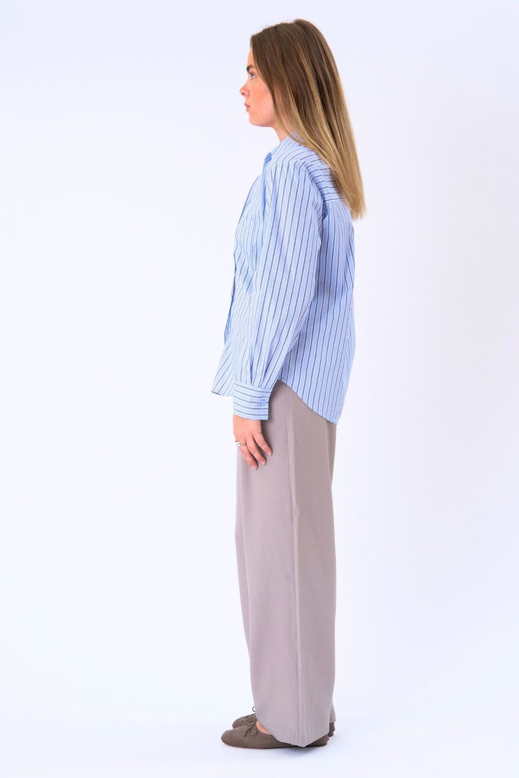 Thalia Striped Shirt - Light Blue