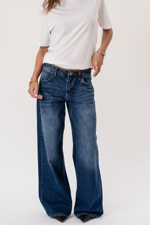 Serena Baggy Jeans – stredne modré