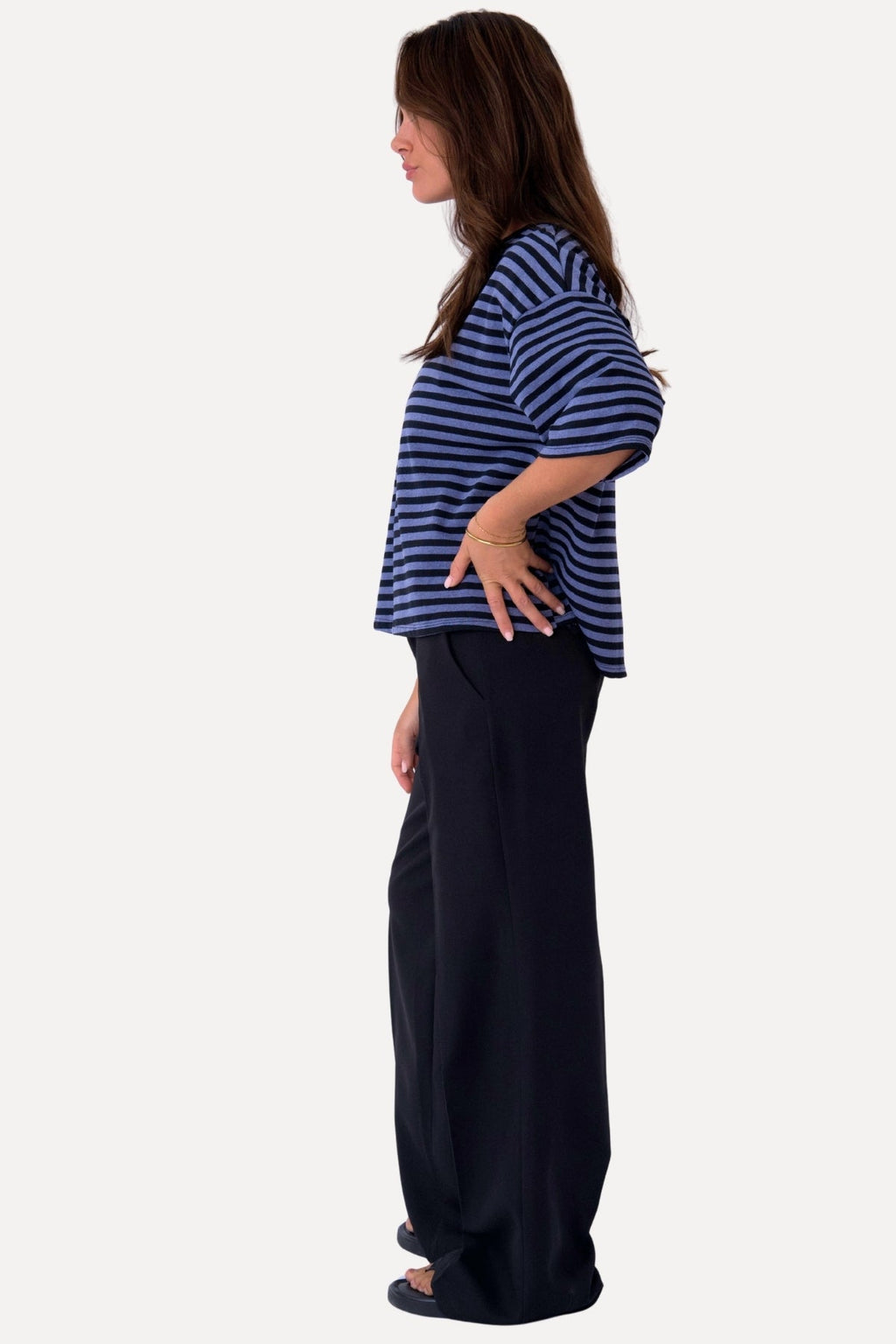 T-léine Zoe - Dubh/Denim Gorm