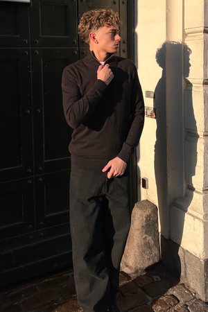 Pulover Half Zip - crni