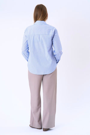Thalia Striped Shirt - Light Blue