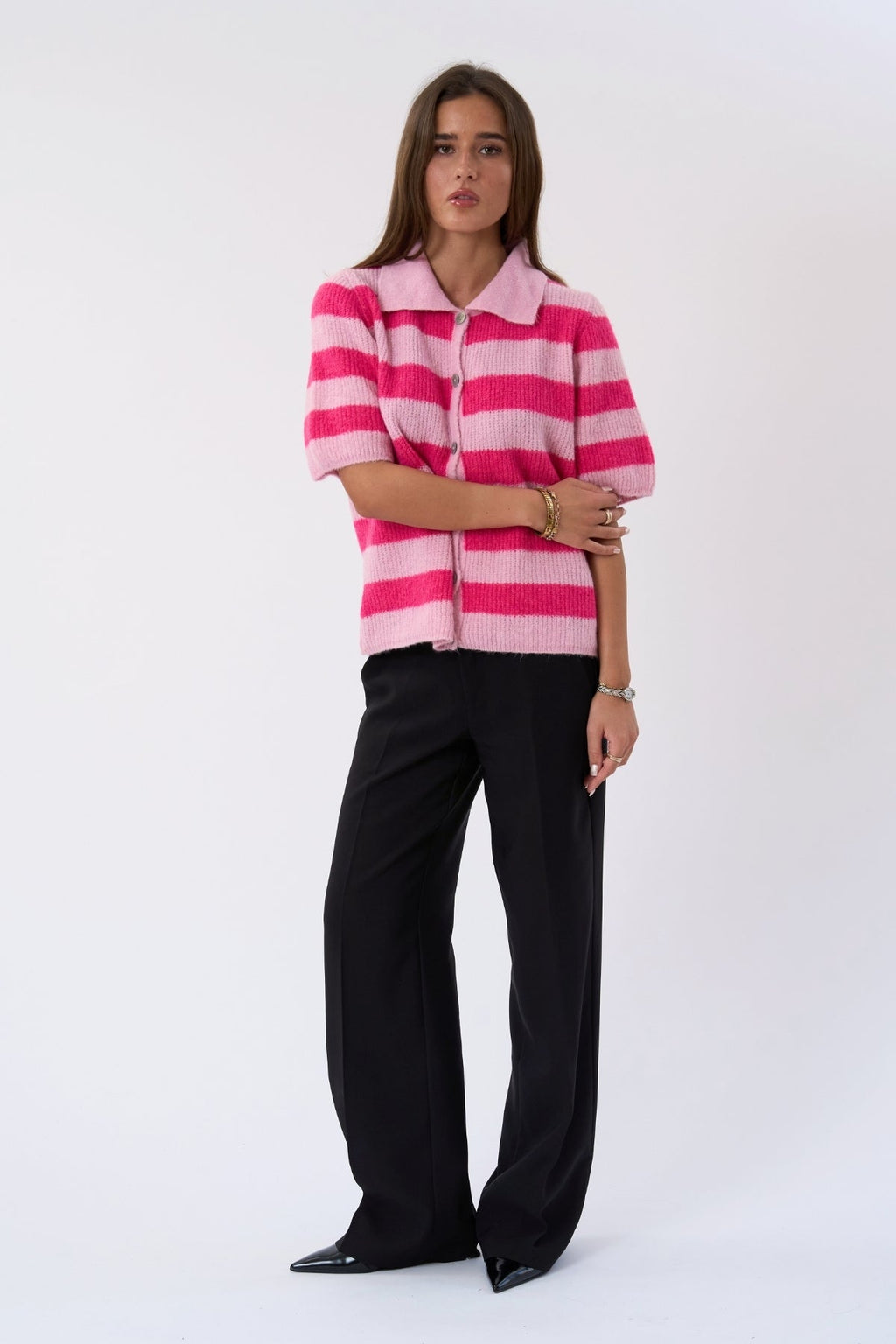 Alba Polo Knit - Pink/Fuxia