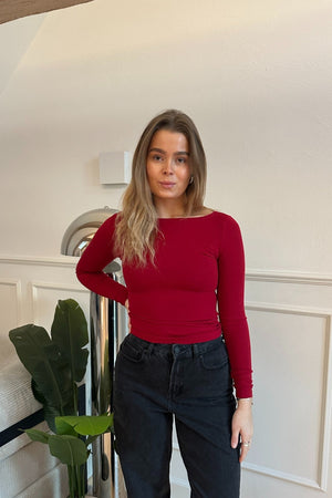 Cassandra Blouse - Burgundy