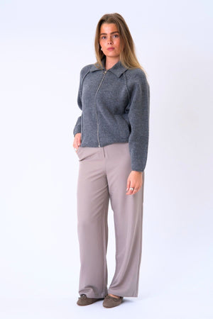 Selma Knit Zipper - Grey