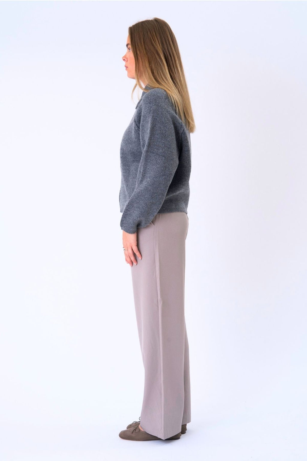 Selma Knit Zipper - Grey