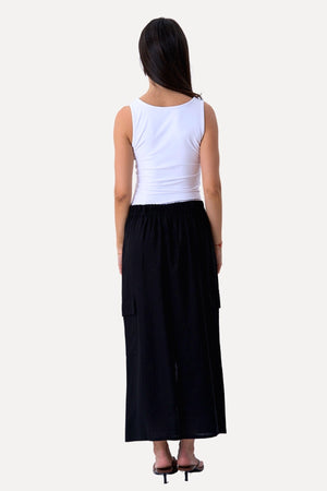 Linen Skirt - Black