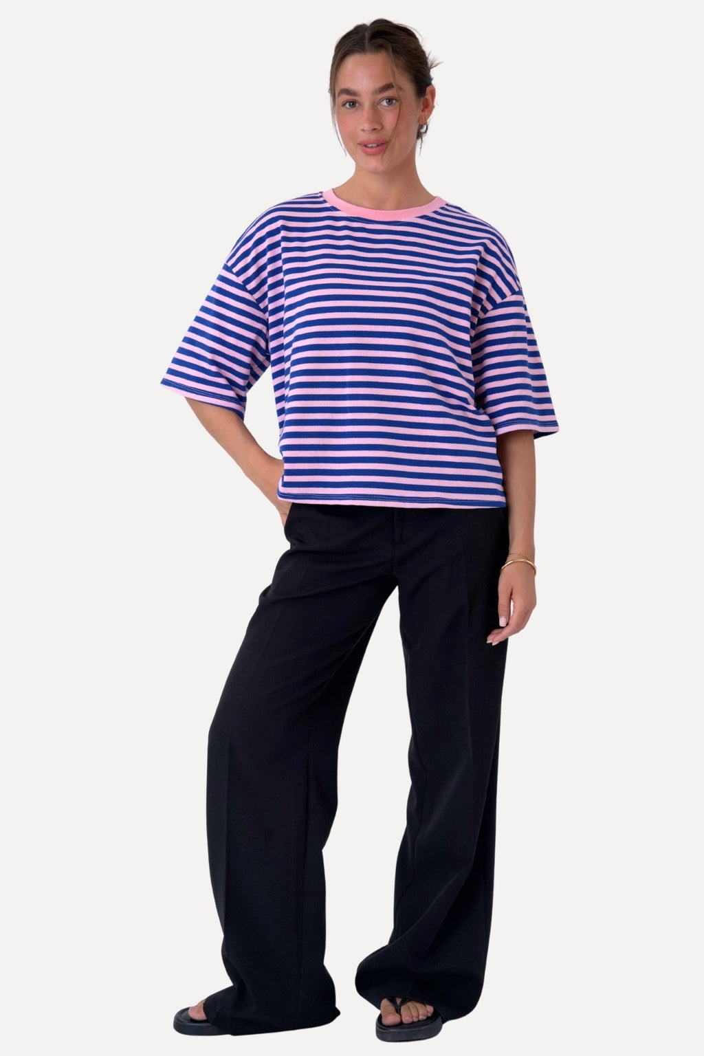 Zoe T-shirt - Blue/Light Pink
