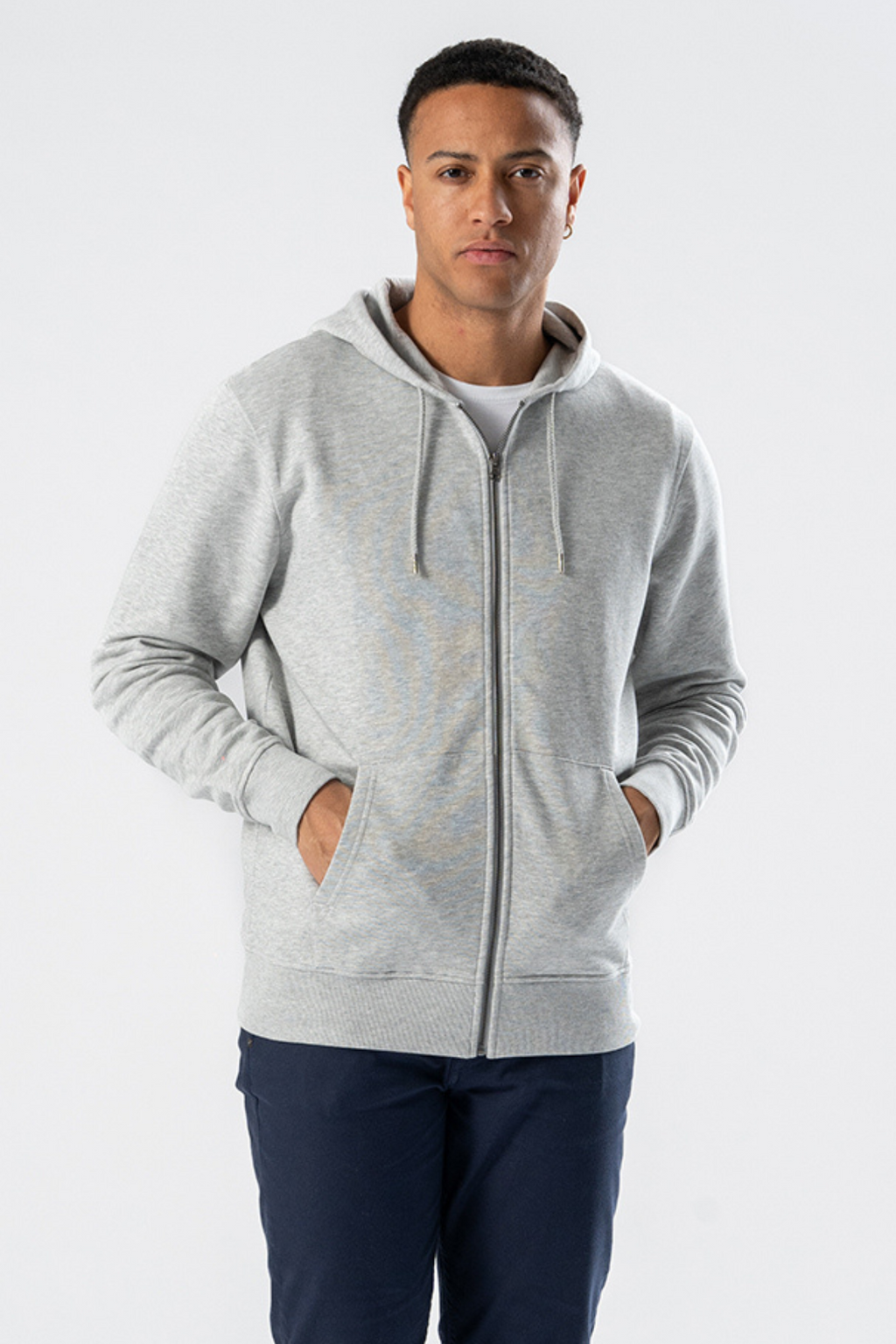 Mikina s kapucňou na zips - Ash Grey