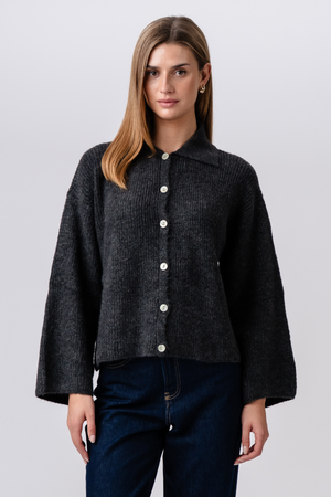 Josie Polo Knit - Graphite