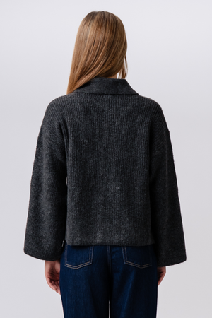 Josie Polo Knit - Graphite
