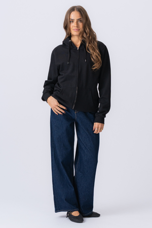 Basic zip hoodie - Black