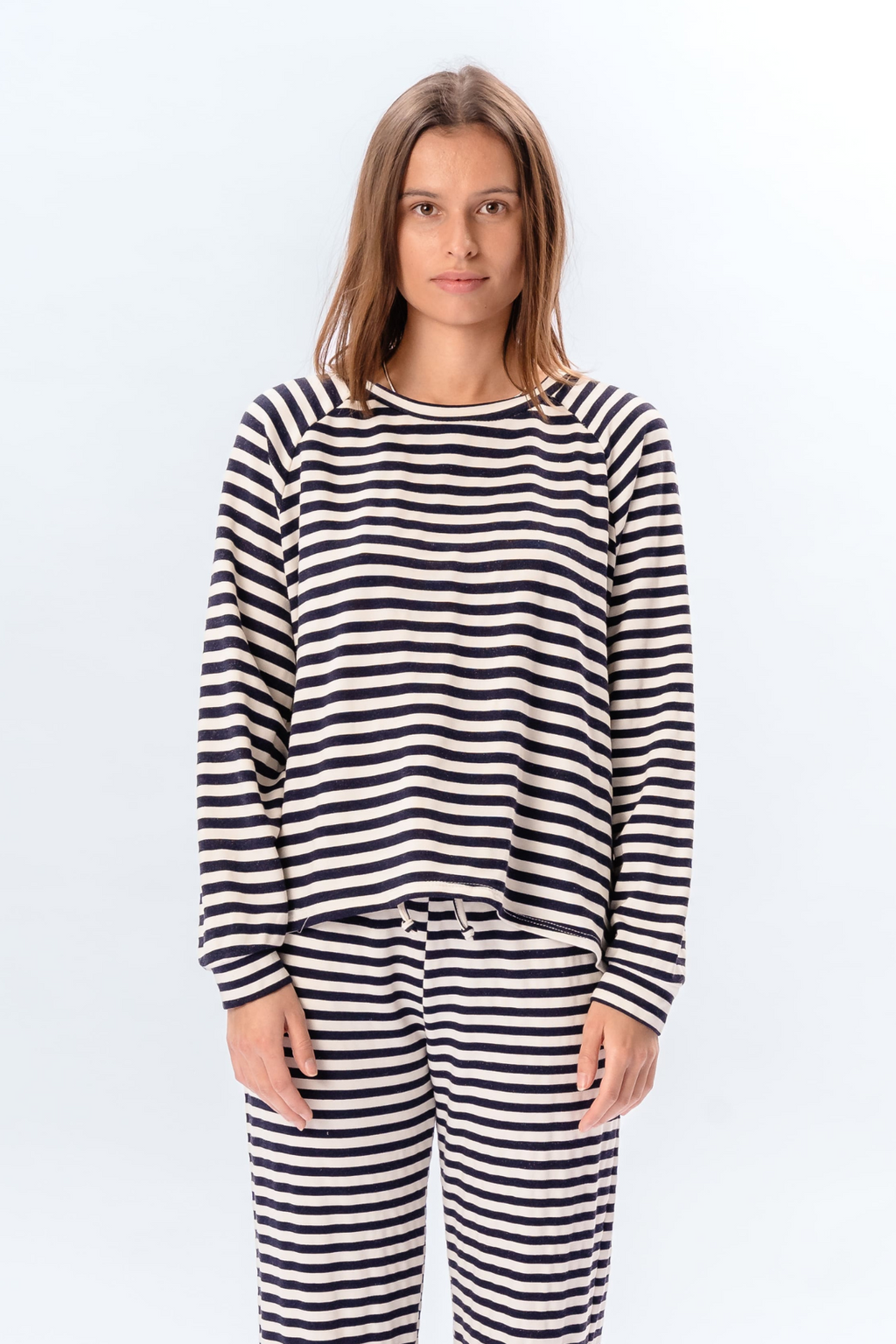 Stripped Long Sleeve Regular Fit - Blue