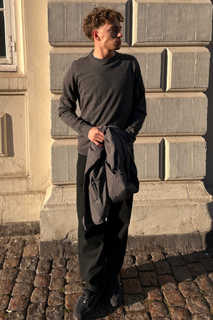 Pulóver s okrúhlym výstrihom - Charcoal Melange