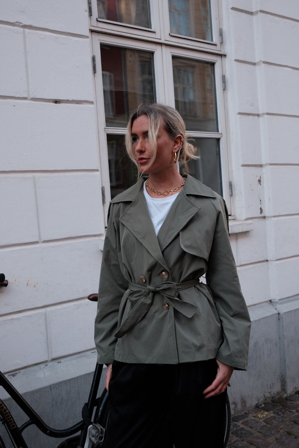 Sia Short Trenchcoat - Khaki