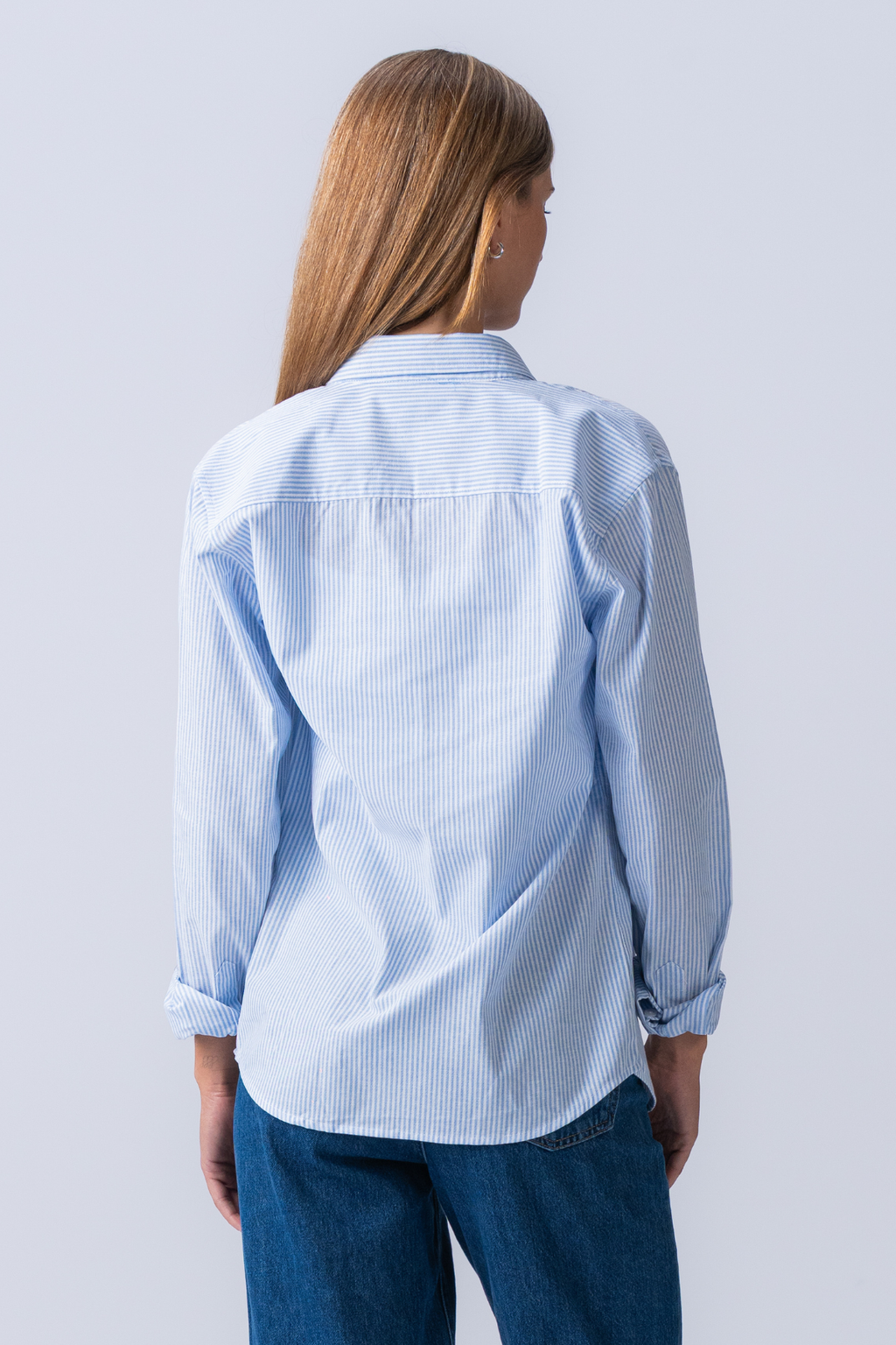 Boyfriend Oxford Shirt - Light Blue/White