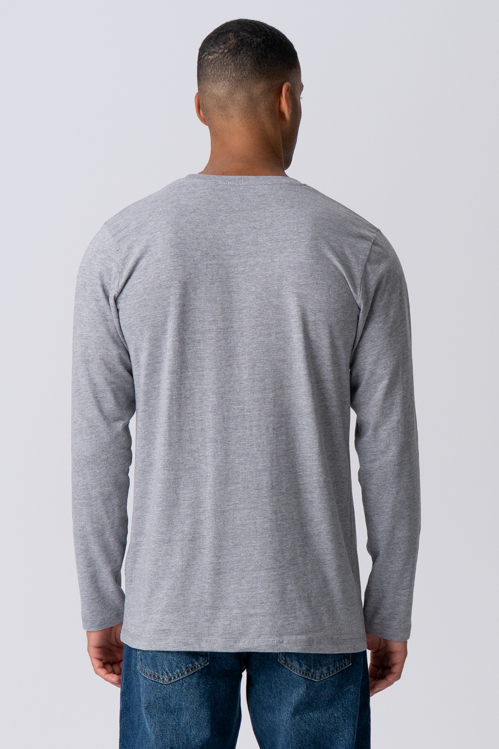 Basic T-léine le sleeved fada-liath