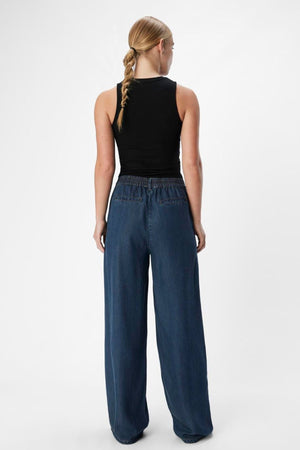 Frame Lisa Wide Pants - Dark Blue Denim Rinse Wash