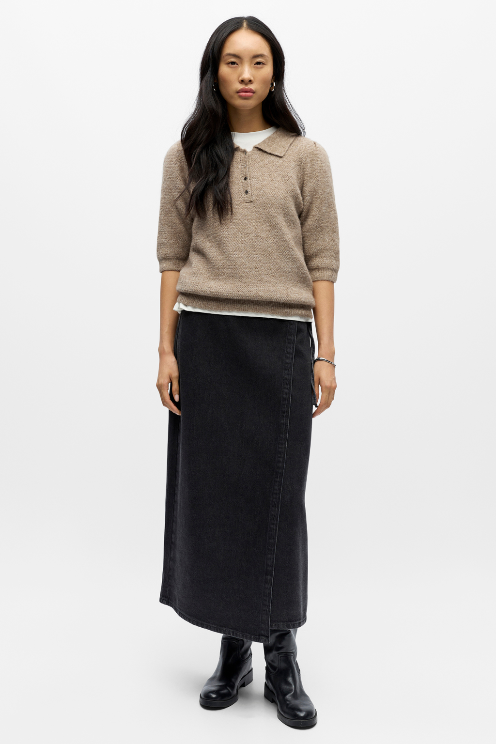 Anine pletené pólo - Morel Melange