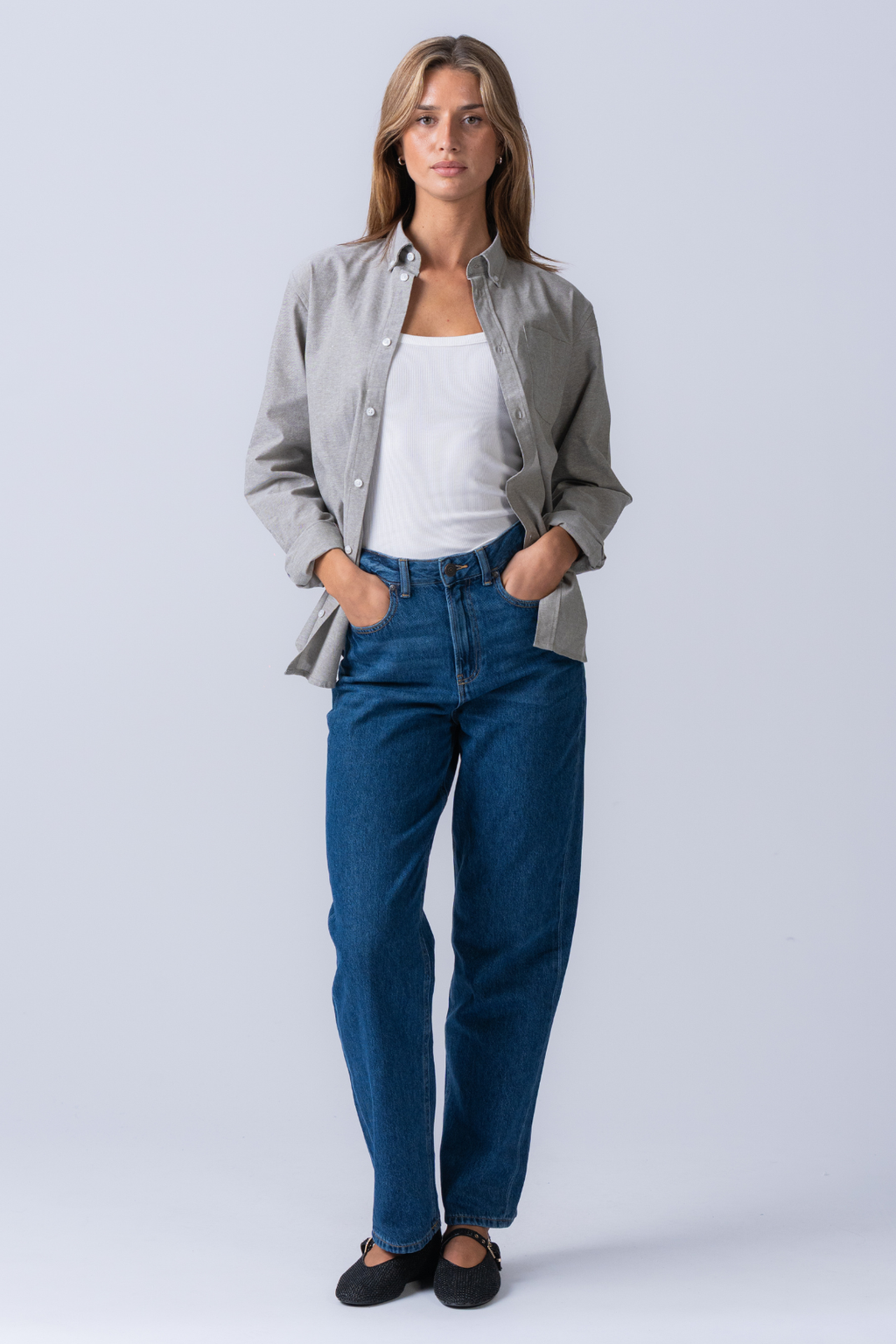 Boyfriend Oxford Shirt - Grey